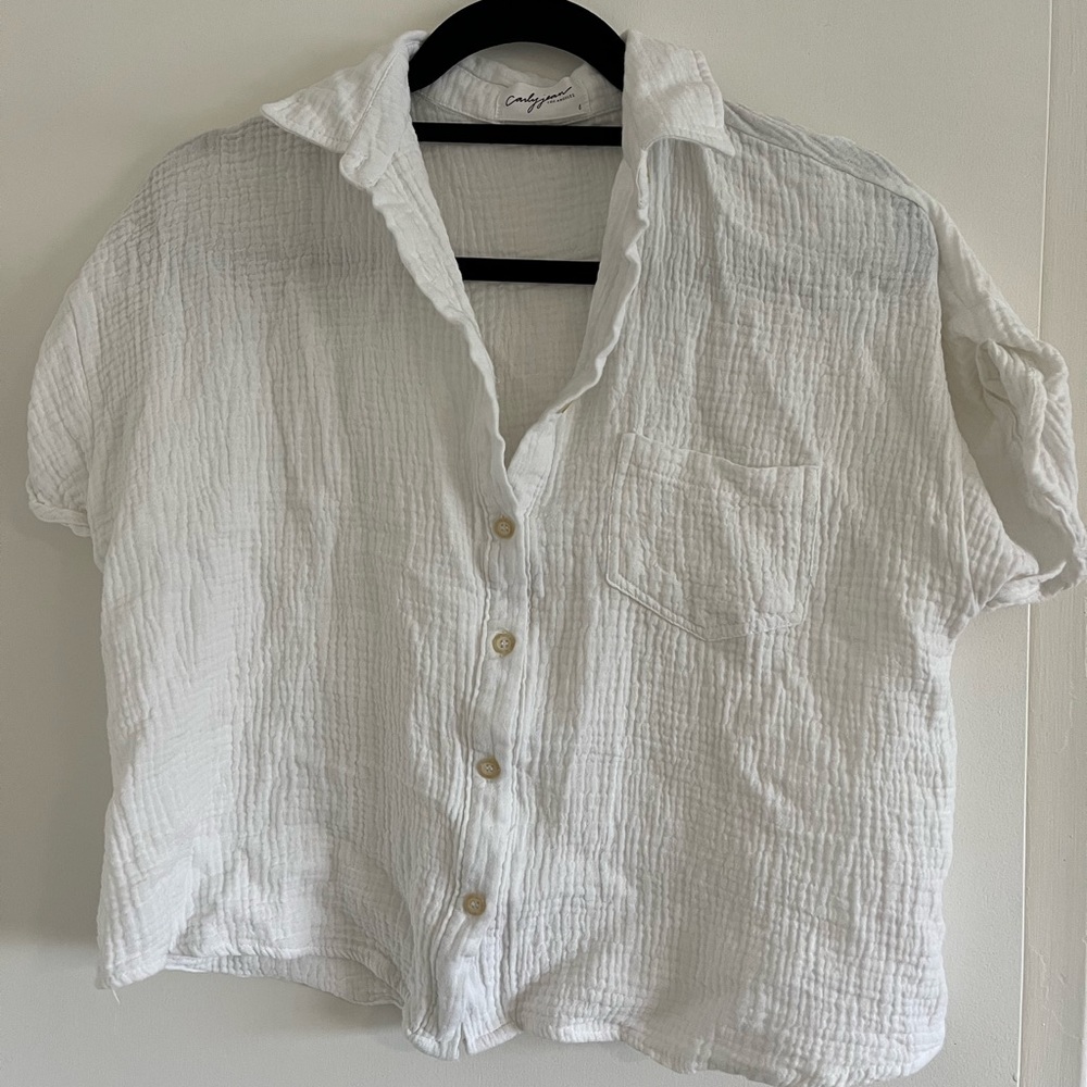 CJLA white gauze top